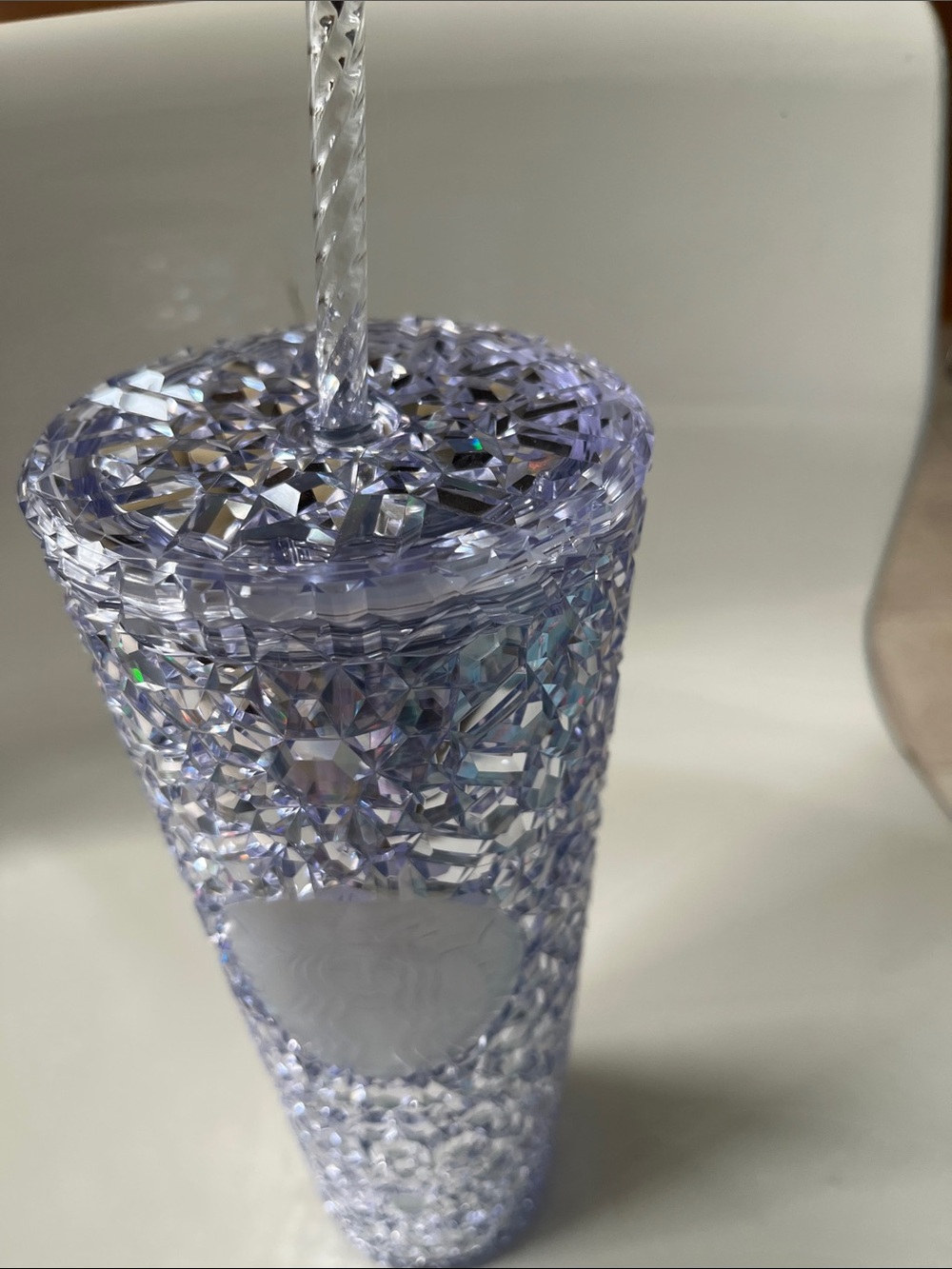 Starbucks Iridescent Lavender Crystal-Effect Tumbler with Straw